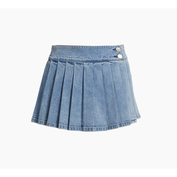 Alice + Olivia Dresses & Skirts - Alice + Olivia  Noah Denim Pleated Miniskirt US 28